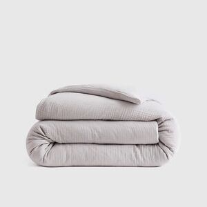 Quince Organic Airy Gauze Duvet Cover King Light Grey